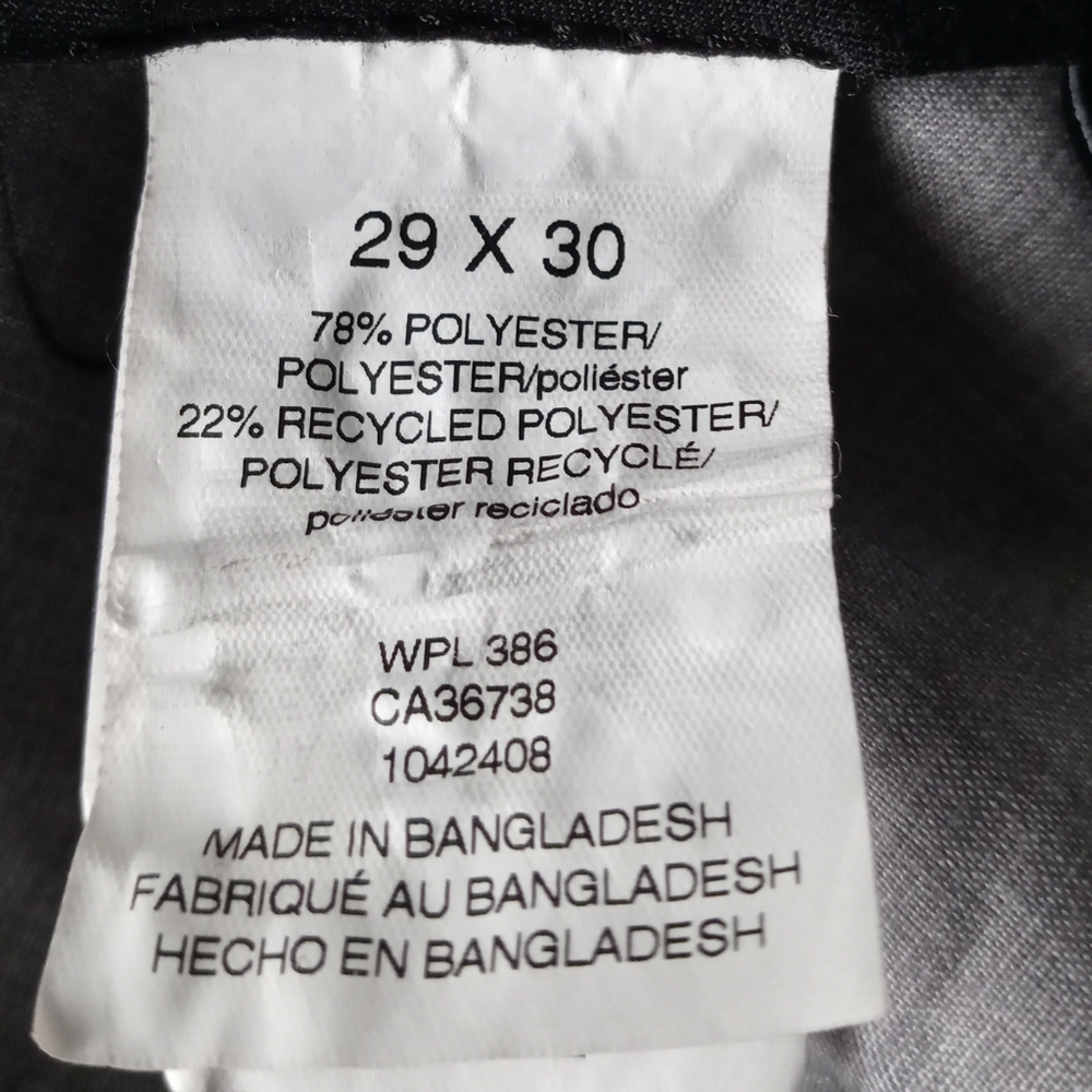 HAGGAR MEN'S PREMIUN STRETCH SLIM FIT DRESS PANTS. SIZE 29 / 30. COLOR BLACK. - Picture 13 of 14